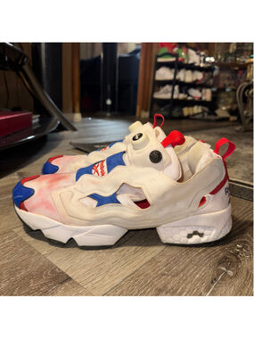 Reebok Instapump Fury OG Sneakers Size 12 White Blue Red